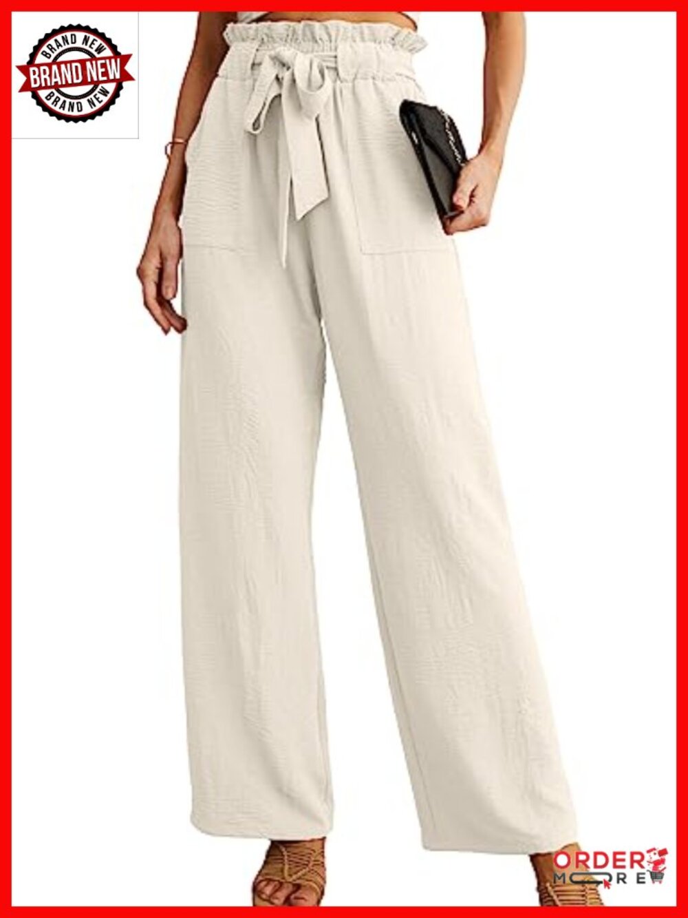High Rise Wide Leg Palazzo Pants with Pockets